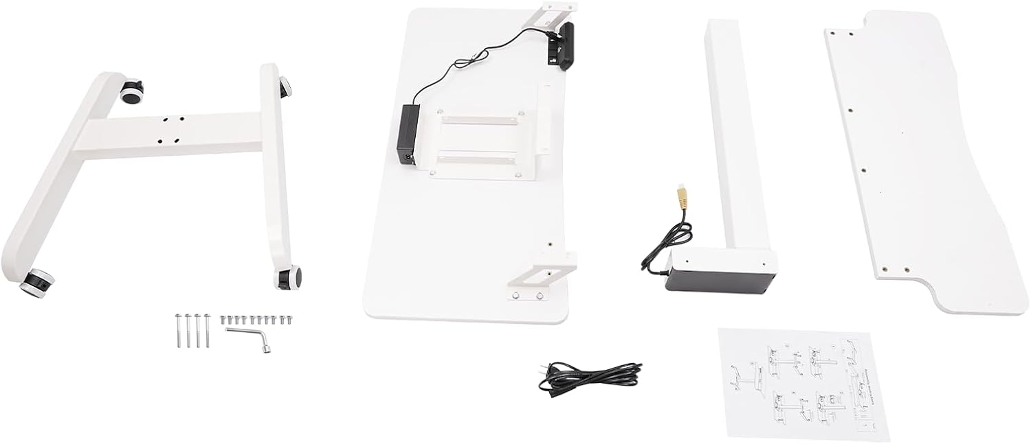 Electric Standing Desk, Adjustable Height Rolling Laptop Table, Mobile Computer Workstation Stand with Wheels & Keyboard Tray, Portable Bed Couch Side Work Desks Cart, Movable Podium for Office