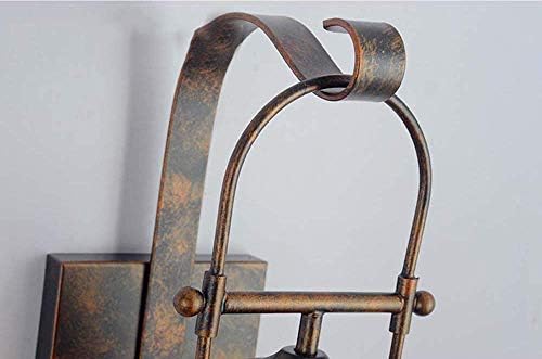 Wall Light Vintage Wall Lights Retro Industrial Wall Lamp Glass Shade Wrought Iron Wall Sconce E27 for Loft Restaurant Bar Living Room Courtyard Decorate Wall Lighting Fixture, Metallic