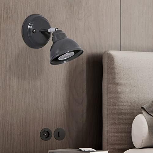 Wall Light Industrial Swing Arm Wall Lamp Adjustable Sconces Wall Lighting with 3W Led Bulb Wrought Iron Light Fixtures Vintage Wall Lights for Living Room Bedroom Kitchen Hallway Bar Farmhouse (Black