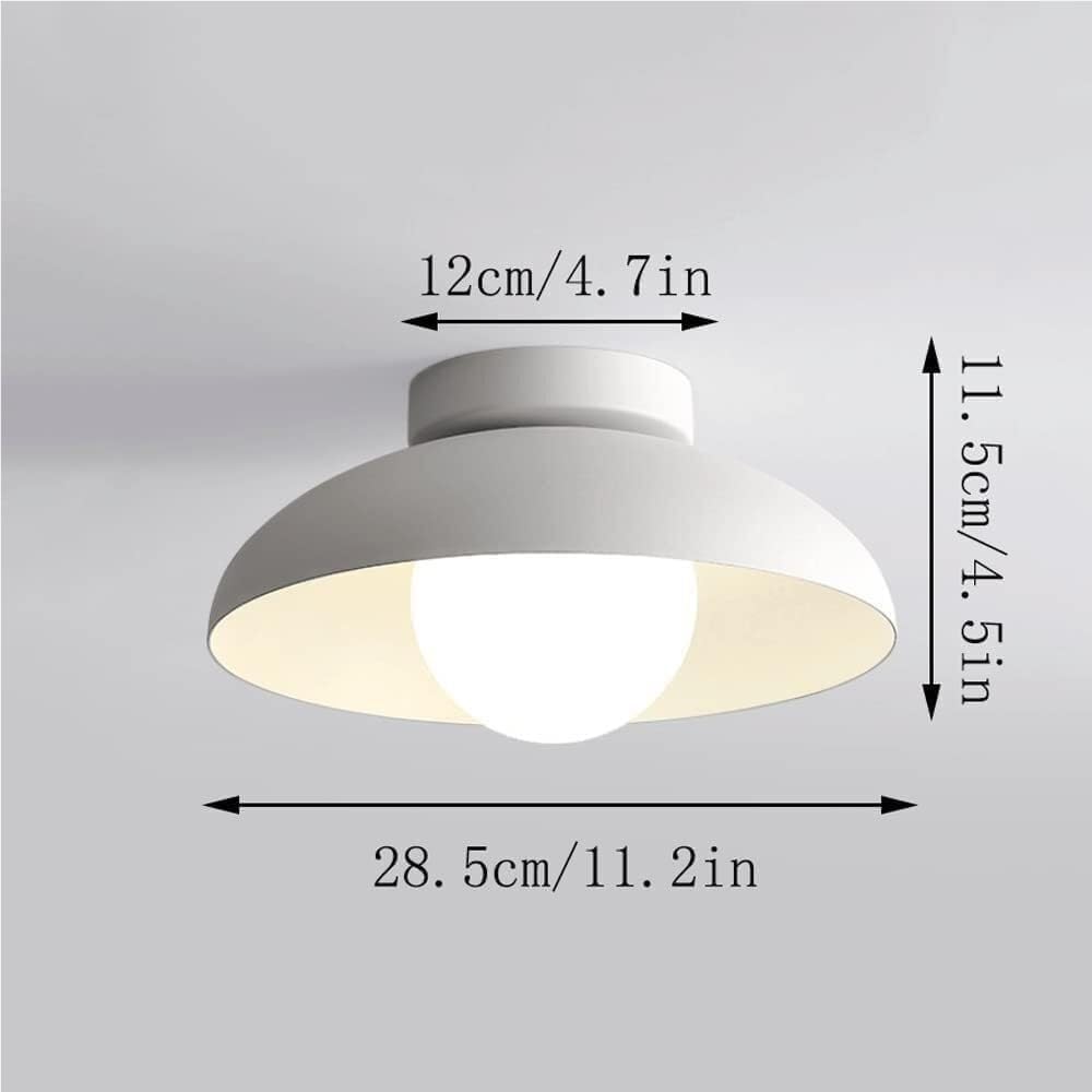 Japanese Style Hanging Lamp G9 Ceiling Light Round Glass Wrought Iron Fixture for Aisle Corridor Kitchen Bedroom Porch Homestay(Black)