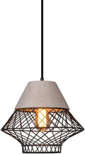 Modern Ceiling Light Chaner Wrought Iron Simple Pendant Light Minimalist Industrial Fixture Farmhouse Lighting Fixture Single Head Small Hanging Light(Black)