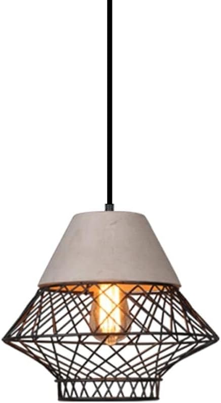 Modern Ceiling Light Chaner Wrought Iron Simple Pendant Light Minimalist Industrial Fixture Farmhouse Lighting Fixture Single Head Small Hanging Light(Black)