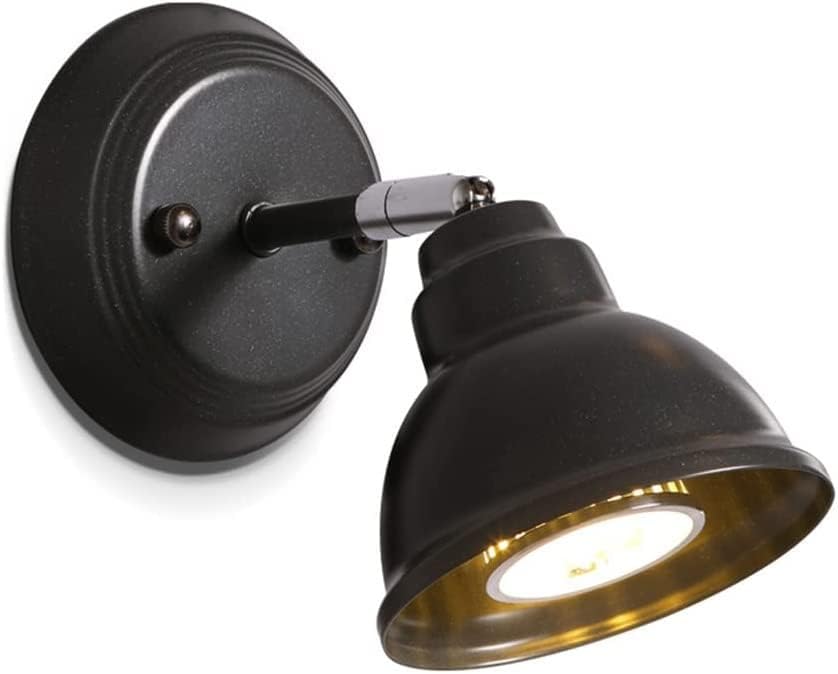 Wall Light Industrial Swing Arm Wall Lamp Adjustable Sconces Wall Lighting with 3W Led Bulb Wrought Iron Light Fixtures Vintage Wall Lights for Living Room Bedroom Kitchen Hallway Bar Farmhouse (Black