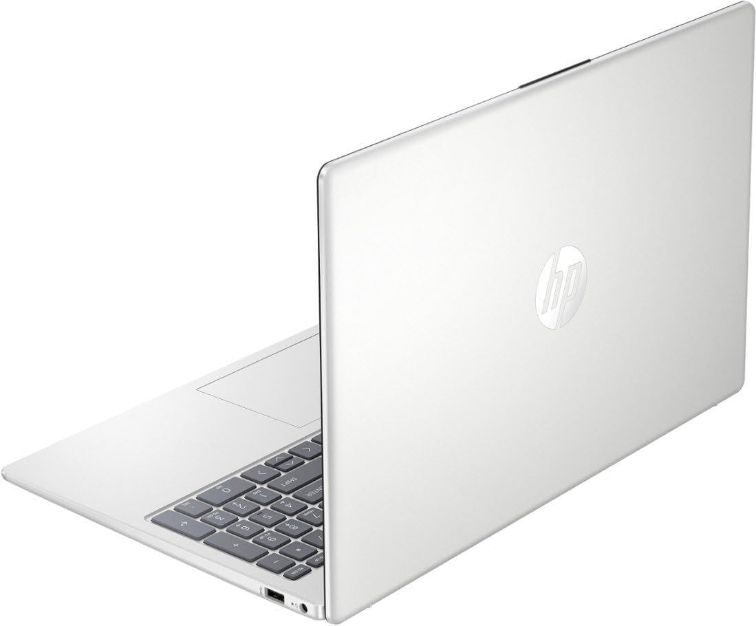 HP 15-FC000 Personal Laptop, 2025, 15.6' 1366x768, Touch, AMD-4 Core AMD Ryzen 5 7520U, 16GB LPDDR5 5500MHz, 256GB SSD, Win10 Home, Wi-Fi 6, Bluetooth 5.3, 720p HD Camera, Natural Silver