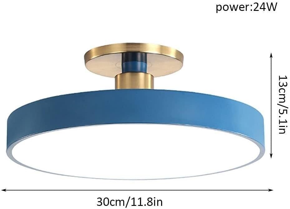 Semi Flush Mount Ceiling Light Modern Wrought Iron Ceiling Light Fixture Macaron Round LED Ceiling Lamp for Living Room Bedroom Dining Room Kitchen Study Room Corridor Chandelier(White,30cm)