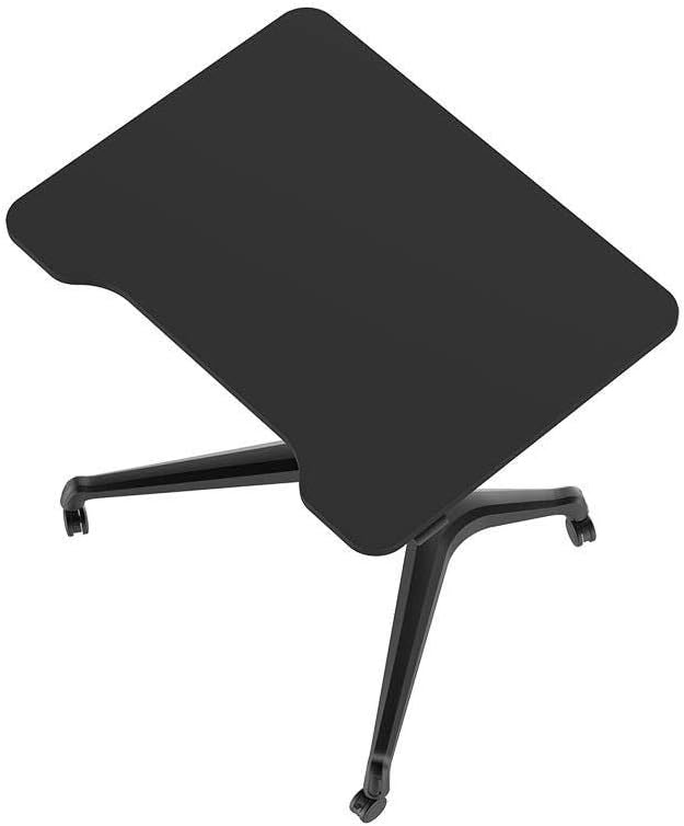 Monoprice Gas‑Lift Height Adjustable Sit‑Stand Mobile Rolling Workstation Laptop and Computer Desk V2 - Max Weight Capacity 99 Lbs, Mobile Stand for Presentations or an Active Work Lifestyle, Black