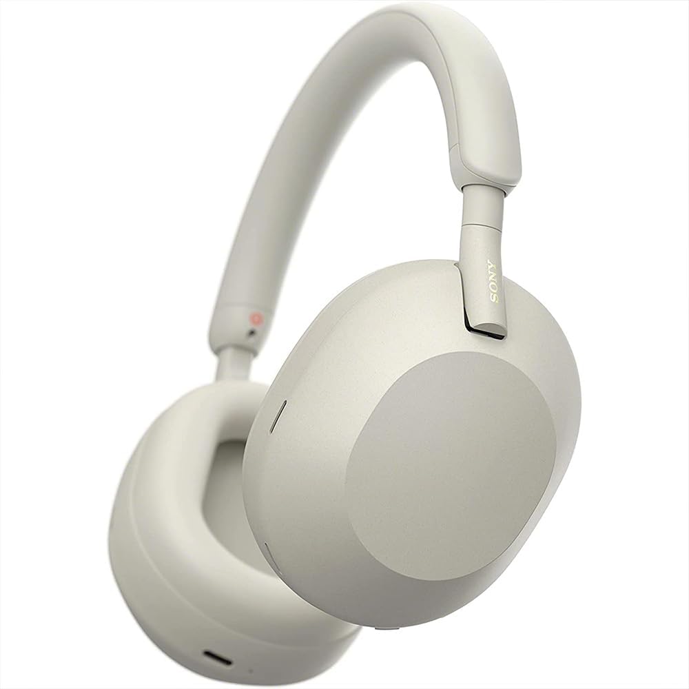 Sony WH-1000XM5 Wireless Industry Leading Noise Canceling Headphones, Silver Bundle with 2 YR CPS Enhanced Protection Pack, Mizco Travelocity in-Ear Headphone, Deco Gear Hard Case and Type C Adapter