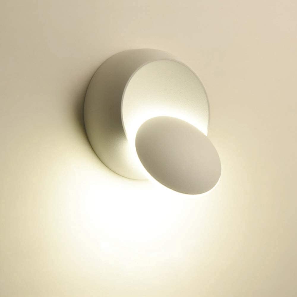 Wall Lights,Led 5W Modern Wrought Iron Wall Lamp Adjustable Rotatable 350 Degree Direction Lighting Fixtures for Living Room Bedroom Bathroom Stairs Hallway, Warm White