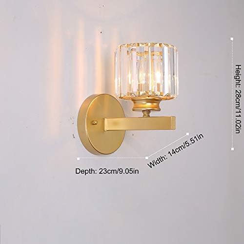 Wall Light Modern Black Wrought Iron Wall Lamp E27 Crystal Lamp Glass Wall Light Hotel Bedside Wall sconces Engineering Lamp New Chinese Bedroom Fixture (Color : 1)