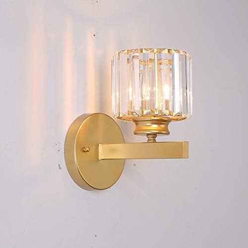 Wall Light Modern Black Wrought Iron Wall Lamp E27 Crystal Lamp Glass Wall Light Hotel Bedside Wall sconces Engineering Lamp New Chinese Bedroom Fixture (Color : 1)