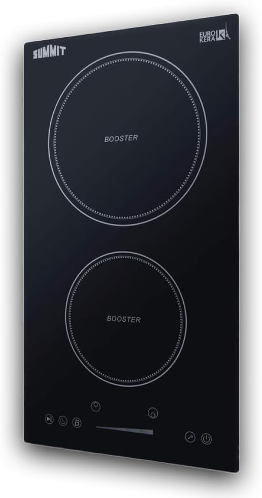 Summit 12' 2 zone Electric Cooktop. 208-240V Induction Cooktop, ADA Compliant, Black- SINC2B230B