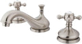 Kingston Brass KS1168BX Vintage Widespread Lavatory Faucet with Metal Cross Handle, Brushed Nickel,8-Inch Adjustable Center