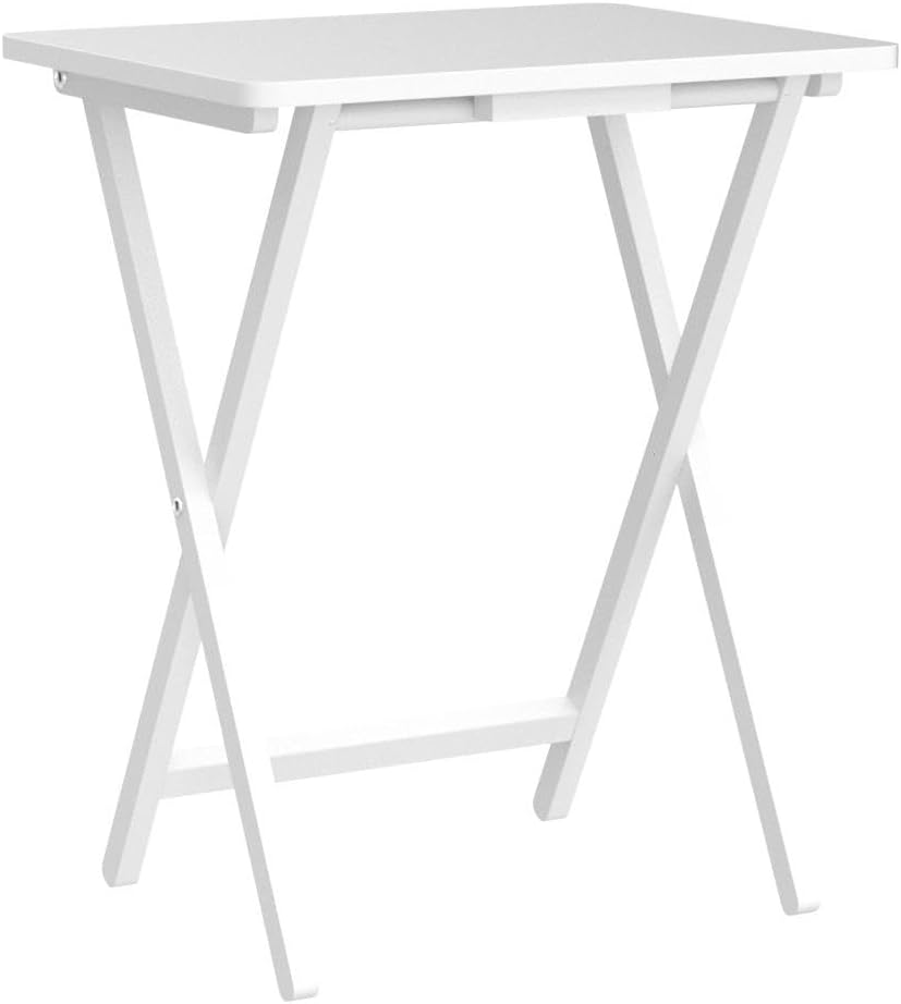 5 Piece Solid Wood Portable Tray Table Set White Folding Adjustable Decorative Lightweight Laptop Stand Compact Computer Desk Multipurpose Gaming Workstation and Versatile Snack Table