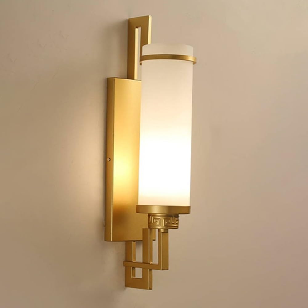 Antique Wrought Iron Wall Light with Cylinder Glass Shade | E27 Decorative Sconce for Mirror, Bedroom, Bathroom & Entryway – Hardwired Lighting Fixture T-155(d)