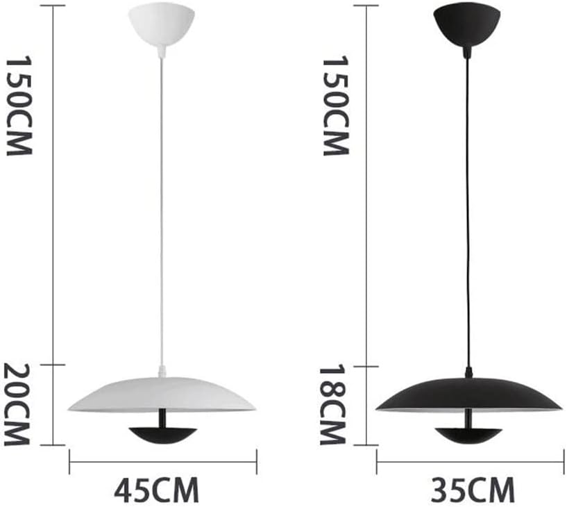 Chandelier, Industrial Pendant Light Creative Wrought Iron Chandelier Restaurant Office Pendant Light Modern and Simple Hanging Lamp Bar Metal Lighting Fixture E27 Single Head(Black,42cm)