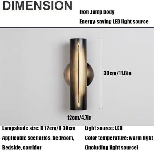 Modern Wrought Iron Wall Sconces - Up & Down Lighting, Black Double Head Decorative Lamp for Bedroom, Living Room, Bathroom & Hallway - Stylish Hollow Finish Wall-Mounted Design