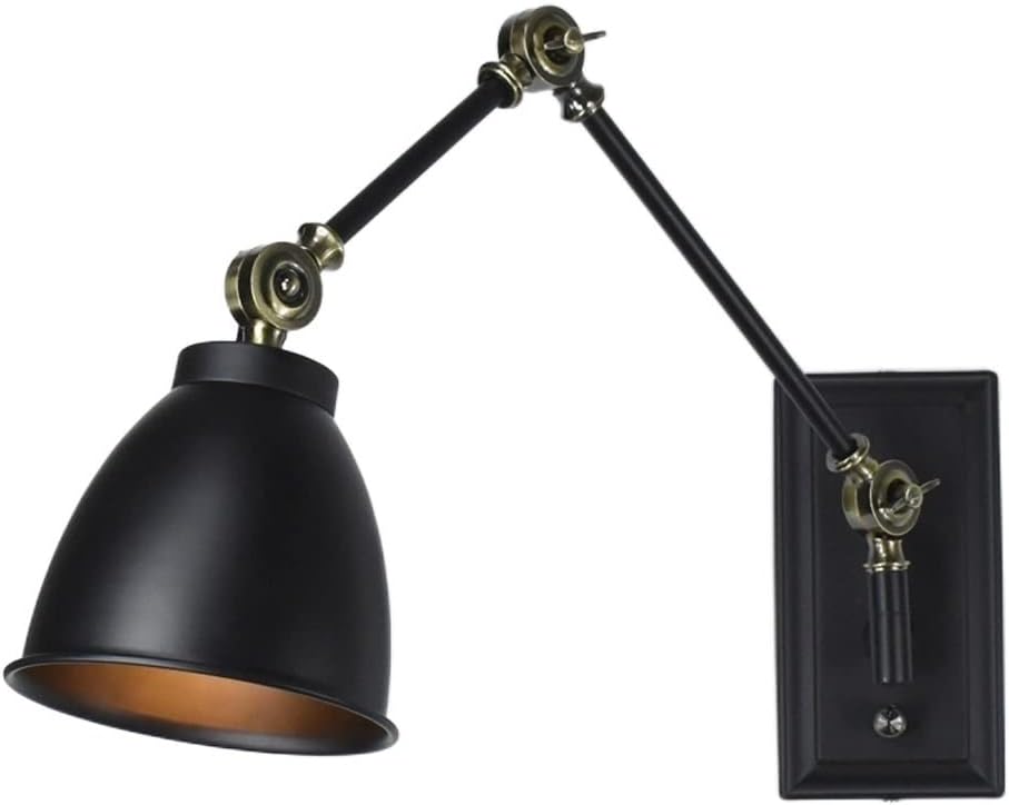 Tai Lu Wall lamp, Loft Industrial Adjustable Long Arm Wall Sconce Lamp Antique Retro V-intage Wrought Iron E-dison Metal Wall Light Fixture,Black Modern Chandeliers, Tal-159971