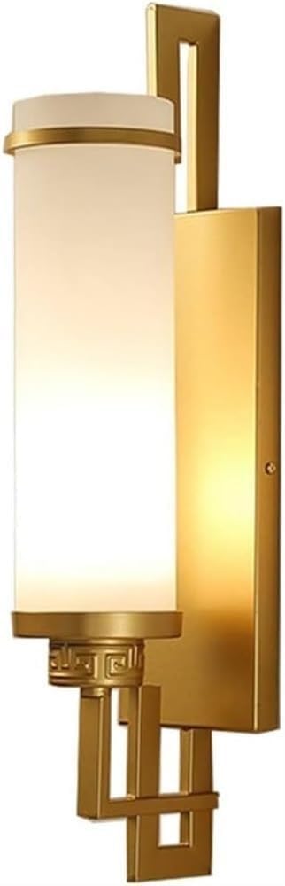 Living Room Dining Room Decorative Wall Sconce Modern Minimalist Glass Wrought Iron Wall Lamp Creative Household Lighting Fixtures Bedroom Bedside Night Wall Light(Gold)