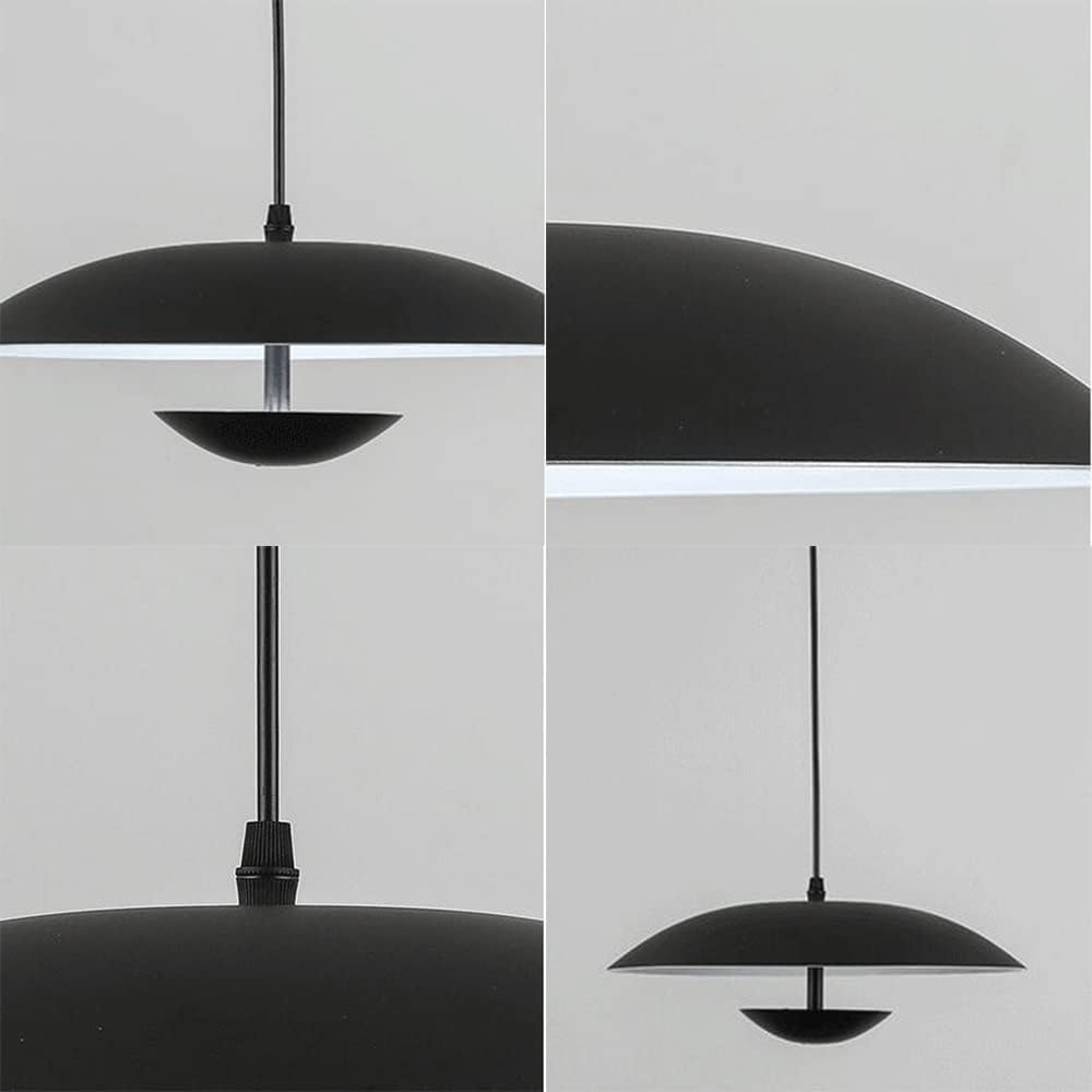 Chandelier, Industrial Pendant Light Creative Wrought Iron Chandelier Restaurant Office Pendant Light Modern and Simple Hanging Lamp Bar Metal Lighting Fixture E27 Single Head(Black,42cm)