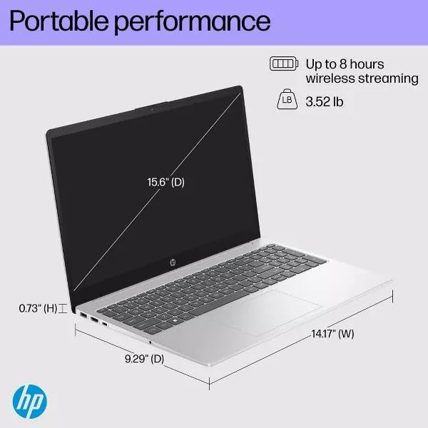 HP 15-FD000 Personal Laptop, 2025, 15.6' 1920x1080 Touch, Intel-10 Core i5-1334U, Intel Iris Xe Graphics, 8GB DDR4, 512GB SSD, Win11 Home, Wi-Fi 6, BT 5.3, 720p HD Camera, Silver