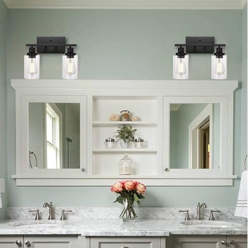 Retro Industrial Glass Lampshade Wall Lamp, E27 Indoor Mirror Light, Wrought Iron Corridor & Bathroom Decor, Vintage Style Aisle Lighting Fixture