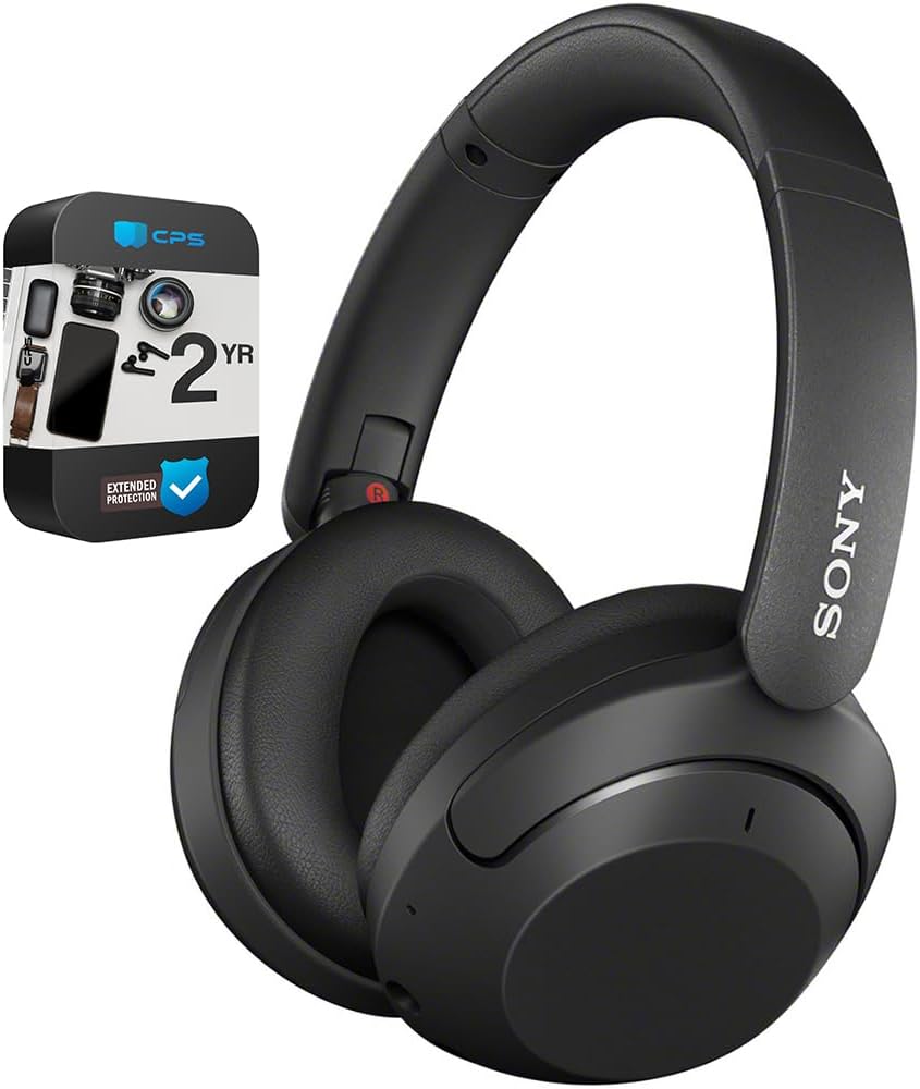 Sony WHXB910N/B Wireless Over-Ear Noise Cancelling Headphones Black (Renewed) Bundle with 2 YR CPS Enhanced Protection Pack