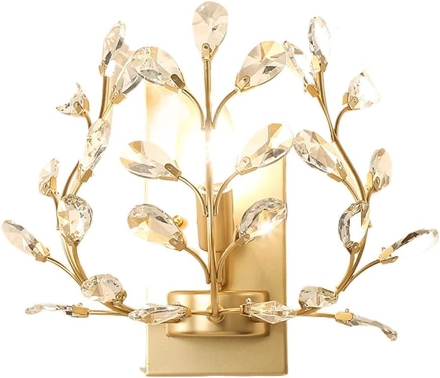 Wall Lighting Fixtures LED Crystal Aisle Style Wrought Iron Candle Wall Sconce Wall Mounted Lighting Fixture for Bathroom Bedroom Living Room Aisle Decor