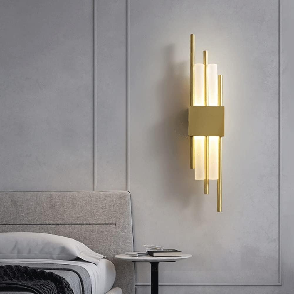 Wall Sconces Nordic Wrought Iron Wall Sconce Modern Minimalist Art Wall Light Wall Mounted Lighting Fixture for Bedroom Bathroom Villa Balcony Decoration Wall Sconce Lighting ( Color : Trichromatic Di