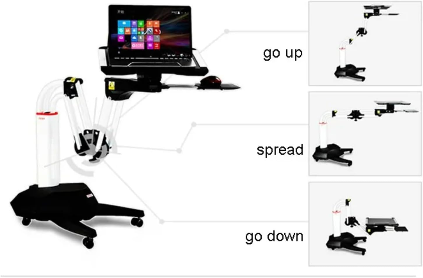 Versatile Rolling Laptop Desk - Portable Bed Table for Home, Office, School, and Medical Use - Adjustable Height Laptop Stand for Bed and Writing - Convenient Lap Desk Solution