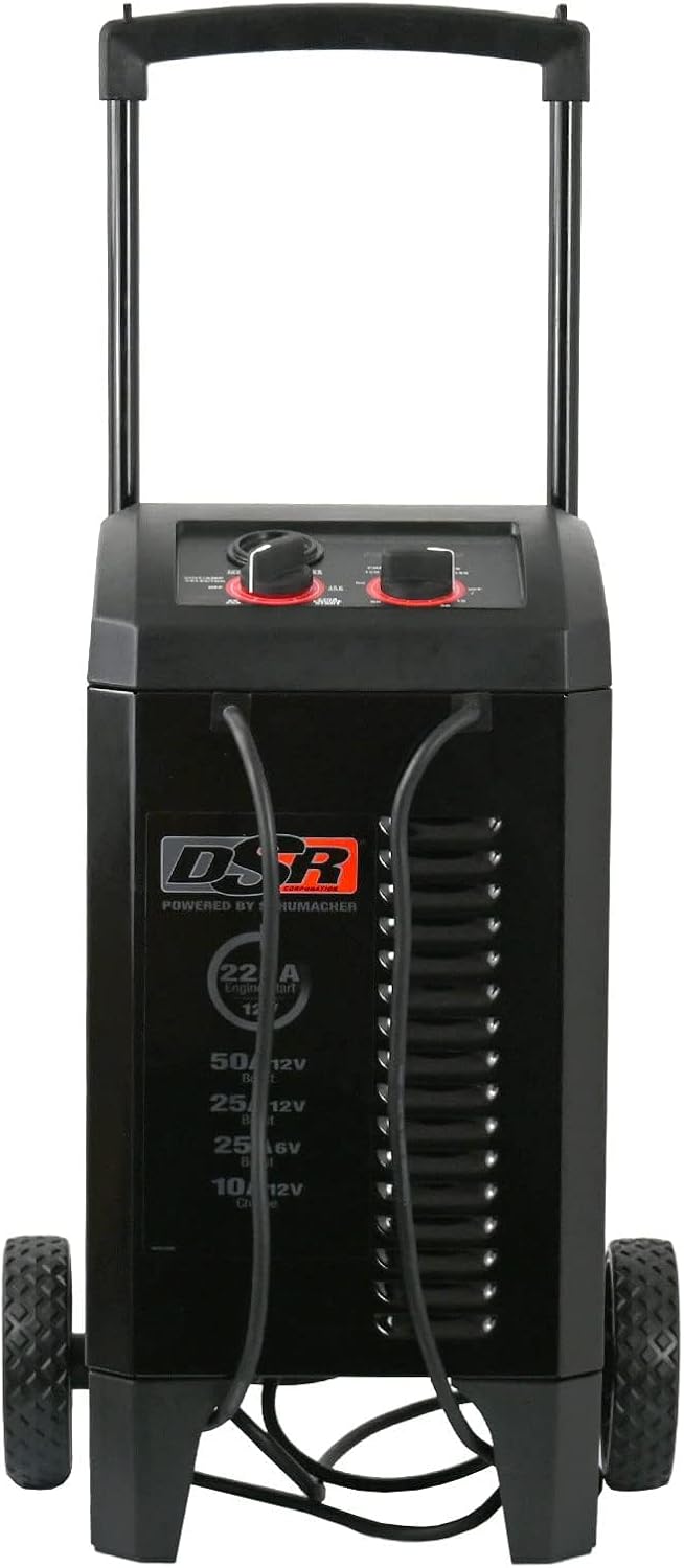 Schumacher Electric DSR ProSeries 6V/12V Manual Battery Charger & Engine Starter - 225A Heavy Duty Engine Starter - Truck, SUV & Large Battery Compatible - Color-Coded Clamps - DSR139