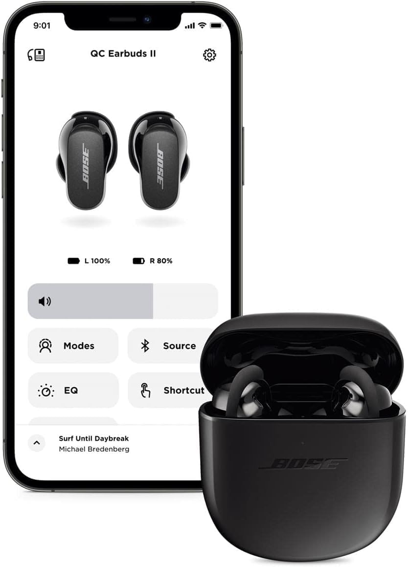Bose QuietComfort Earbuds II, Wireless, Bluetooth, Proprietary Active Noise Cancelling Technology in-Ear Headphones with Personalized Noise Cancellation & Sound, Triple Black