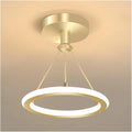 Modern LED Chandelier Lights Energy Saving Wrought Iron Chandelier Circle Ceiling Hanging Lamp Kitchen Bedroom Lighting Fixture(Gold)