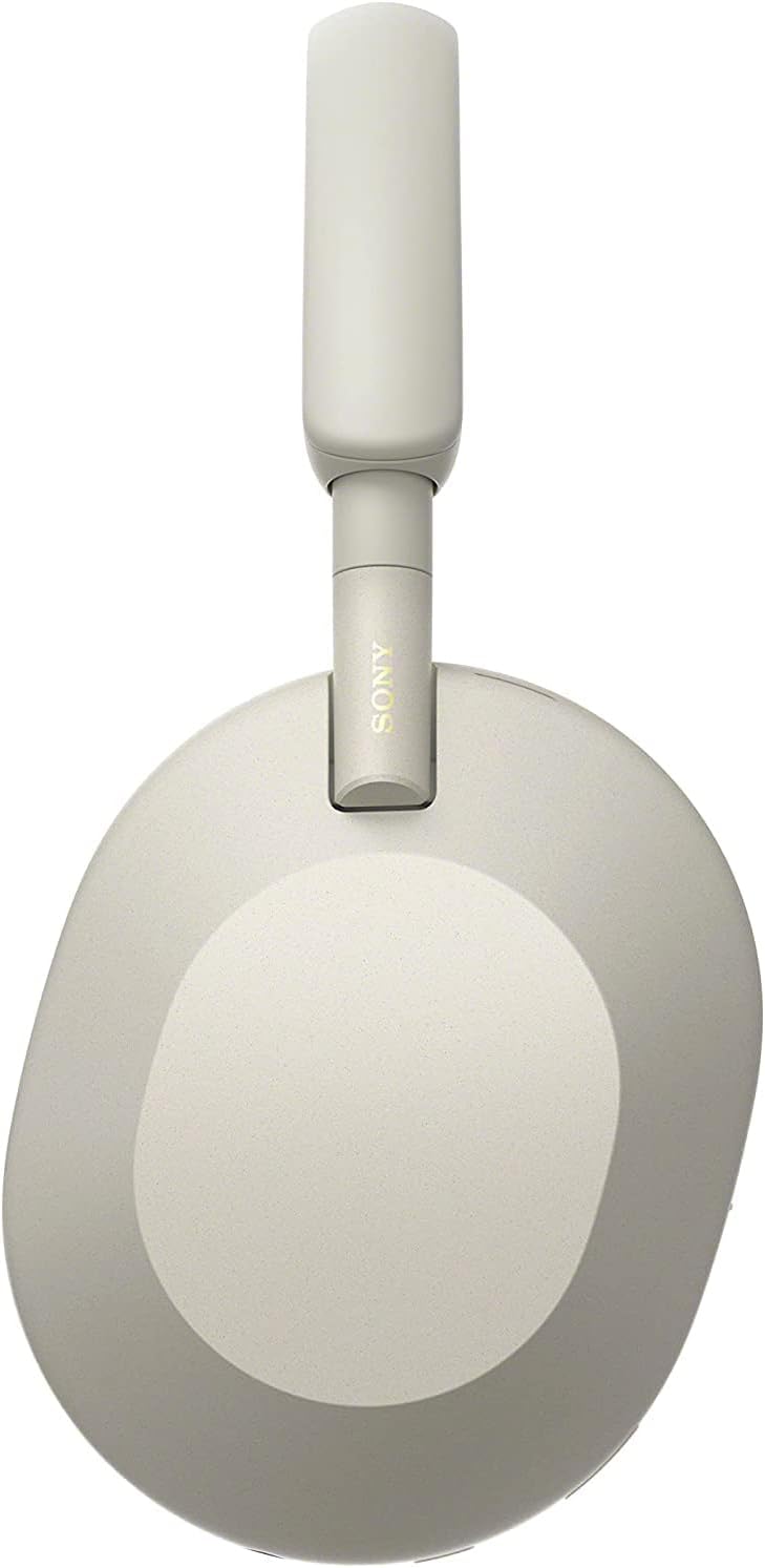Sony WH-1000XM5 Wireless Industry Leading Noise Canceling Headphones, Silver Bundle with Deco Gear Wood Headphone Display Stand and Protective Travel Carry Case