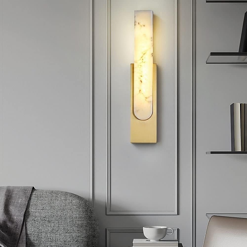 Modern Wall Sconce Wrought Iron Marble with Headboard Loft Lounge Bathroom,for Living Room