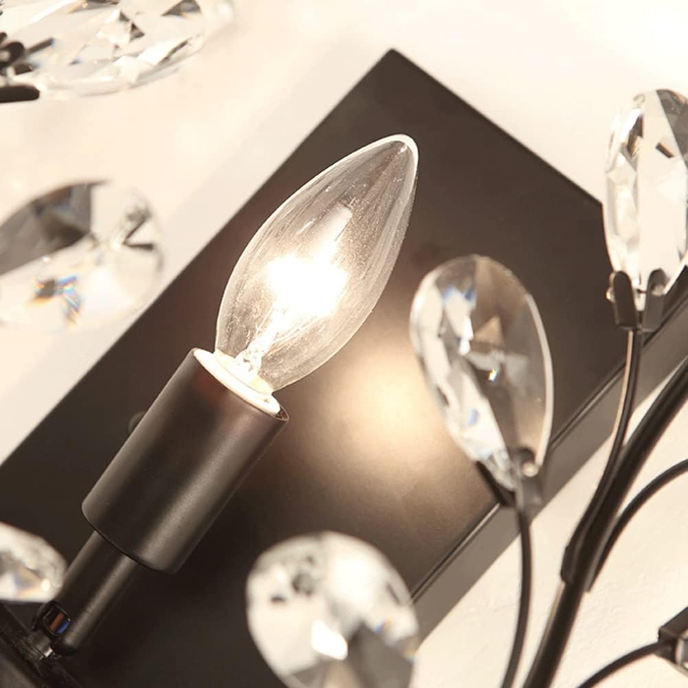 Wall Lighting Fixtures LED Crystal Aisle Wall Lamp American Style Wrought Iron Candle Wall Sconce Wall Mounted Lighting Fixture for Bathroom Bedroom Living Dining Room Entryway Aisle Decor ( Color : B