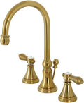 Kingston Brass KS2987BAL Heirloom Widespread Bathroom Faucet with Brass Pop-Up, Brushed Brass