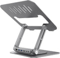 ADAM elements Hub Stand Pro 6-in-1 USB-C Laptop Docking Station, Foldable Laptop Stand with 4K HDMI, 100W PD & USB 3.0 for MacBook Pro/Air M4-M1, iPad & USB-C Laptops