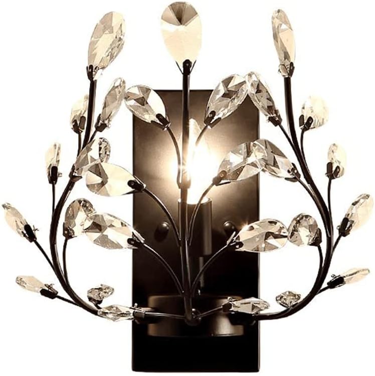 Wall Lighting Fixtures LED Crystal Aisle Style Wrought Iron Candle Wall Sconce Wall Mounted Lighting Fixture for Bathroom Bedroom Living Dining Room Entryway Aisle Decor