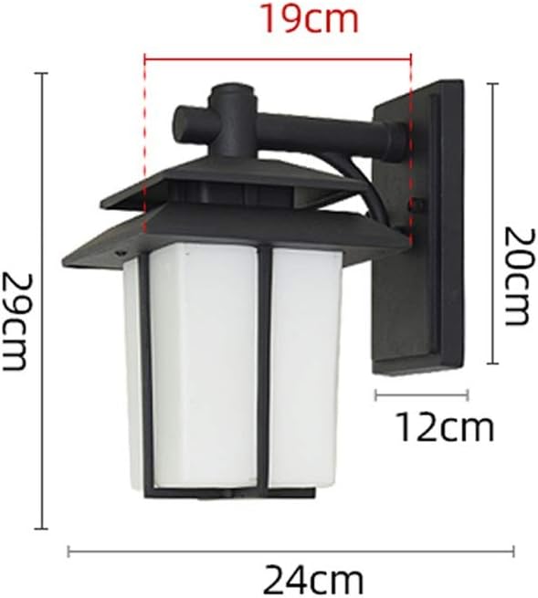 Wall Lights , Garden Wall Light Modern Outdoor Wall Light Black Matte Weatherproof Wrought Iron Fixture Wall Sconce with Frosted Glass Shade Wall Lamp Hard-Wired External for Porch Patio Garden Decor