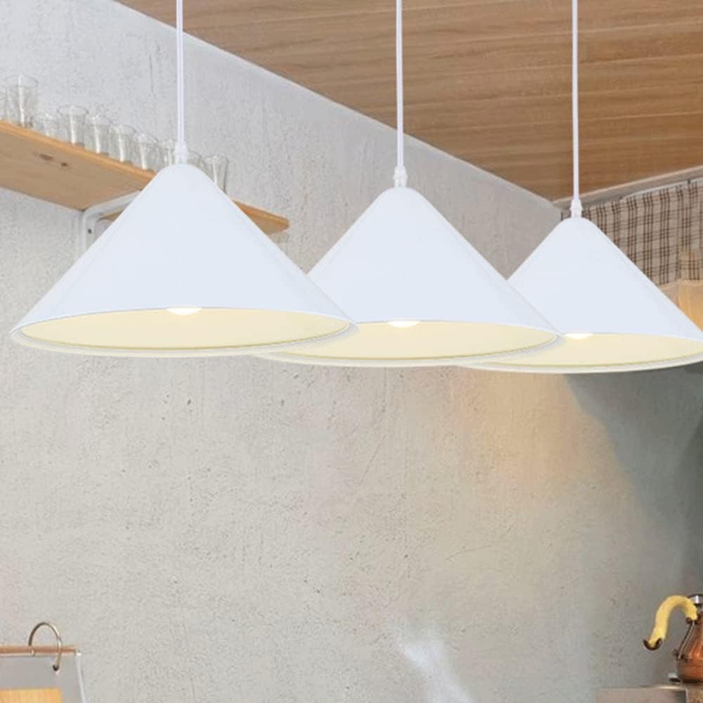 Minimalist Single Pendant Light Bar Chandeliers Modern Adjustable Fixtures Wrought Iron Small Hanging Light(White,16.5in*8.2in)