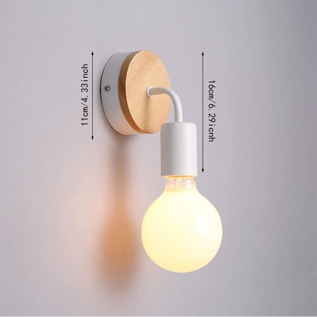 Wall Mounted Light Scandinavian Style Wrought Iron/Wooden Wall Lamp Simple Black and White Classic Colour Living Room Bedroom Wall Light Bathroom Mirror Front Wall Spotlight Reading Light