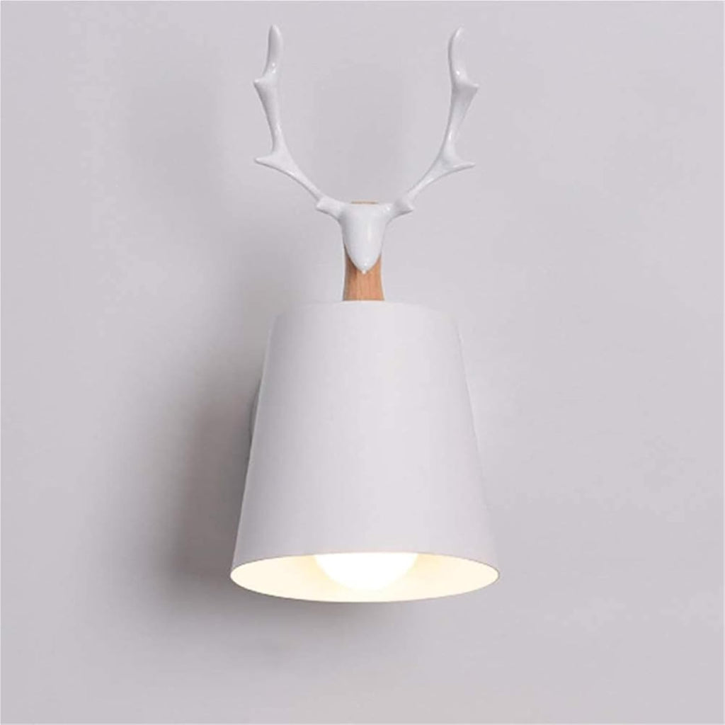 Wall Light Modern Wall Lamp Black Wrought Iron Shade Simple Wall Mount Light Indoor Sconces Home Decor Lamp Chandelier Light Fixture(White)