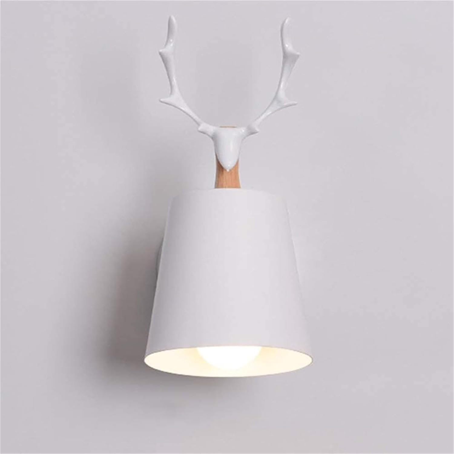 Wall Light Modern Wall Lamp Black Wrought Iron Shade Simple Wall Mount Light Indoor Sconces Home Decor Lamp Chandelier Light Fixture(White)