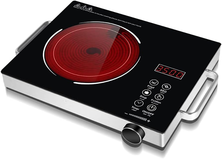 2200W Electric Induction Countertop Burner with 2 Handle LCD Sensor Touch Timer 6 Power Induction Burner for Cooking Induction Cooktop
