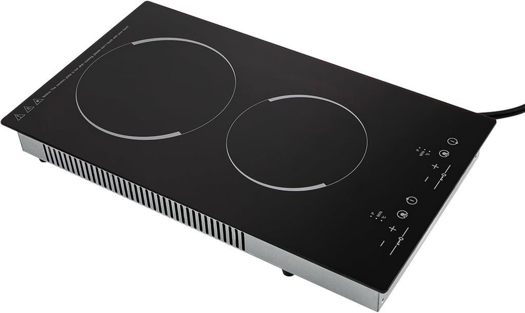 2 Burners Electric Cooktop, 20inch Built-in Electric Stove Top Electric Hot Plate Cooktop with Touch Control, 9 Power Levels, Hot Plate Electric Stove Top Burner for Kitchens
