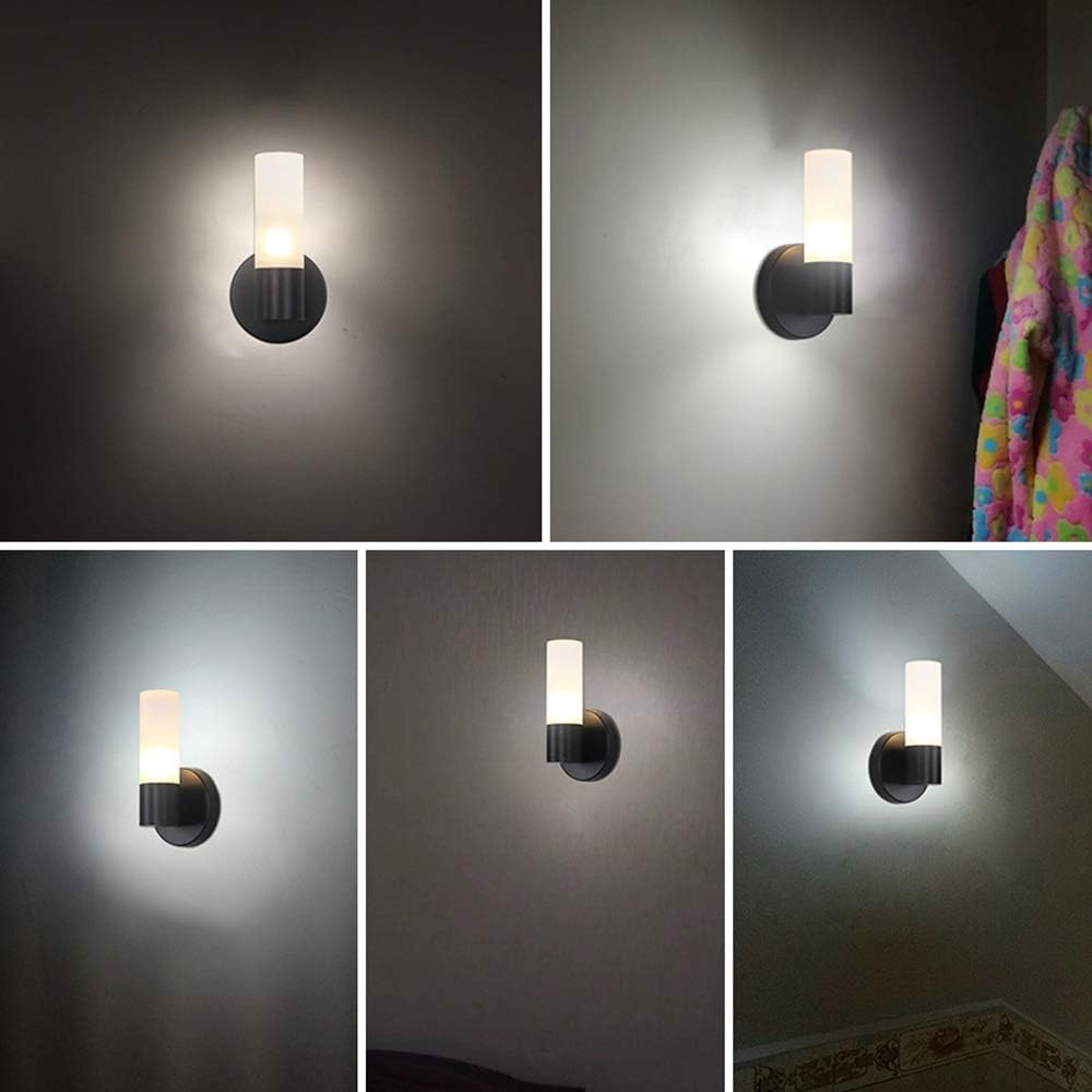 Tai Lu Wall lamp, Modern Creative LED Wall Light Nordic Wrought Iron Wall Sconce Loft V-intage Black Metal Bedroom Bedside Lamp Kitchen Restaurant Bar Decoration Lighting Fixture Bedside Readin