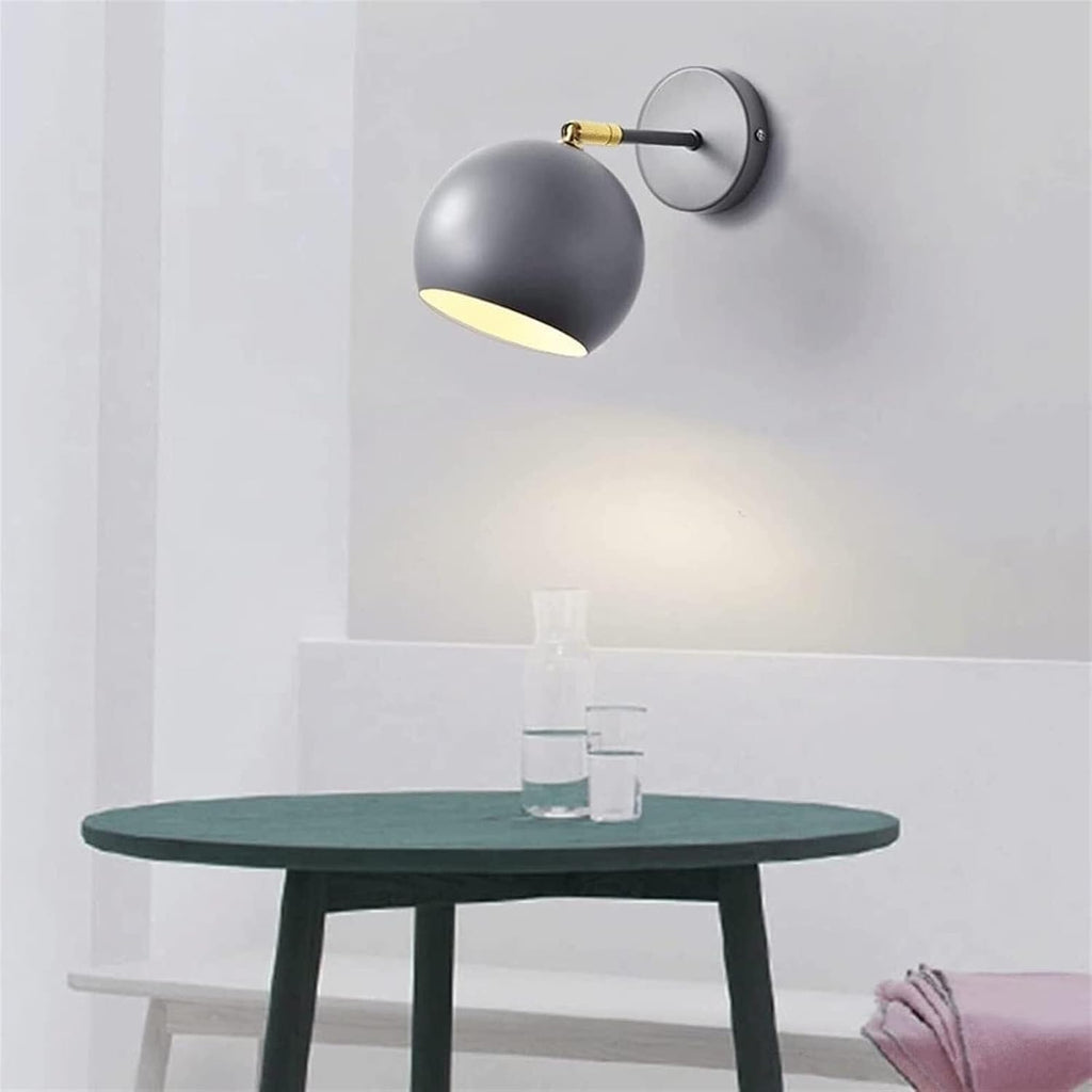 Wall Lamp Modern Black Reading Wall Light, Wall Lamp for Bedroom with Wrought Iron Lamp Shade, Indoor Globe Wall Sconce, Adjustable Hanging Bedside Wall Lamps, Lighting Fixture for Hallway Basement Fa
