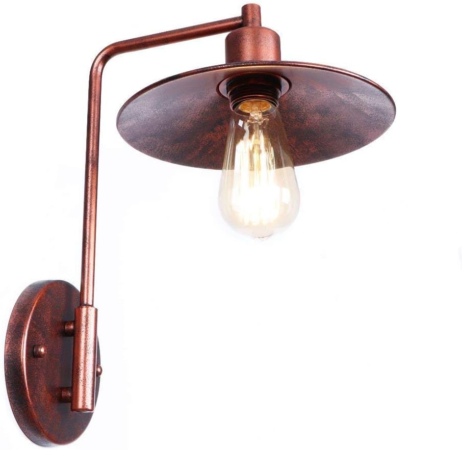 Wall Mounted Light Retro Metal Wall Lamp Vintage Industrial Wrought Iron Wall Light Sconce for Restaurant Living Room Bathroom Clothing Store Bedside Wall-Mounted Lighting Reading Light