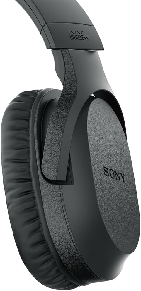 Sony WHRF400 Wireless Home Theater Headphones Black Bundle with Mizco Travelocity in-Ear Headphone (Colors May Vary), Headphone Case, 2X Converter Adapter and 1 YR CPS Enhanced Protection Pack