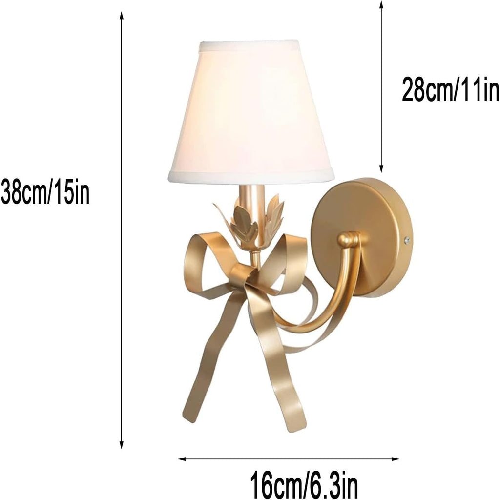Modern Wall sconces Lights ing Fixtures Creative Bow Ties Wrought Iron Fabric Lampshade Lamp Mounted ing Fixture for Bedroom Living Room Aisle 's Room Bathroom Vanity Mirror (C